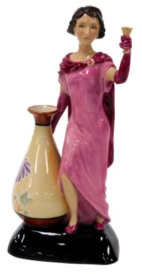 A Kevin Francis Ceramics pottery figure of Charlotte Rhead, limited edition 114/175, modelled by Andy Moss, printed marks.