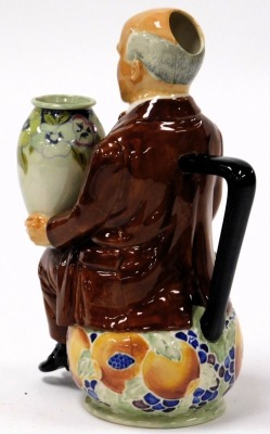 A Kevin Francis Ceramics pottery character jug of William Moorcroft, modelled seated, limited edition 336/350, by Douglas V Tootle, printed marks. - 2