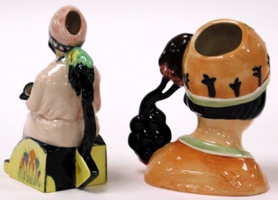 Two Kevin Francis pottery character jugs of Clarice Cliff, comprising a bust figure, limited edition 38/350, modelled by Andy Moss, and Little Clarice, limited edition 337/2500. (2) - 2