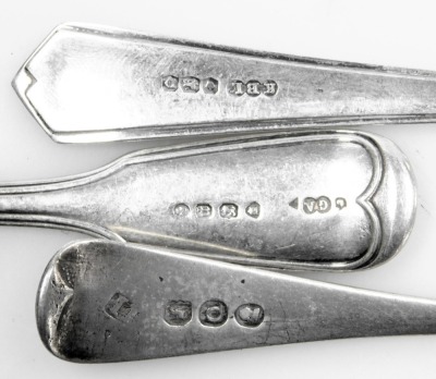 Eight silver Victorian and later teaspoons, comprising presentation, Old English pattern and others, 4oz. - 2