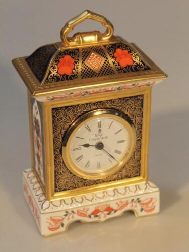 A Royal Crown Derby carriage clock