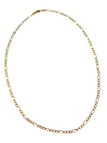 A 9ct gold figaro link neck chain, on a lobster claw clasp, 3.8g.