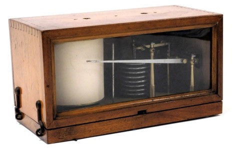 An early 20thC mahogany cased barograph, 28cm wide.