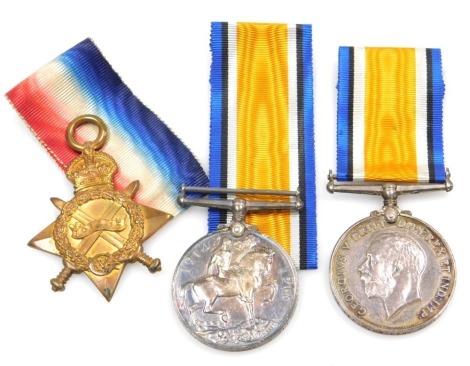 A WWI medal pair, comprising 1914-18 British War Medal and 1914-15 Star, inscribed to 1060 Pte C Darker, South Notts Hussars, in original boxes and an additional British War Medal inscribed to 58603 Pte H Darker, Northumberland Fusiliers. (3)