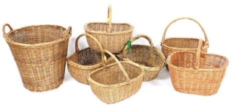 Seven wicker baskets, and a wicker log basket. (AF)