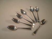 Six Georgian silver teaspoons