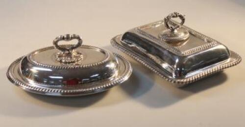 Two electroplated entree dishes