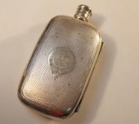 A 19thC or later electroplated combination hip flask cigar case