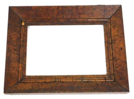 A late 17thC style walnut wall mirror frame, of rectangular section, 64.5cm x 50cm.