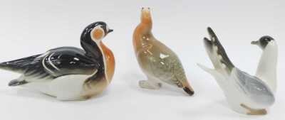 A group of Lomonosov porcelain birds, the largest 15cm high.(7) - 3