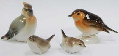 A group of Lomonosov porcelain birds, the largest 15cm high.(7) - 4