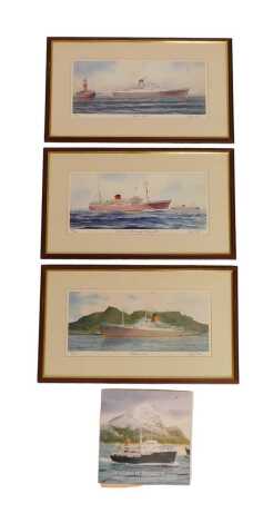 After Andrew Dibben (20thC School). Pendennis Castle, print, signed limited edition, No 52/750, 14cm x 32.5cm, together with Carnarvon Castle Passing Stirling Castle, signed limited edition, No 47/750, and Windsor Castle, signed limited edition, No 66/750