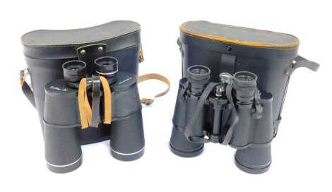 A pair of Tasco 16x50 binoculars, model number 313, cased, together with a pair of Tento USSR binoculars, numbered 002651, cased.