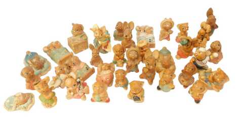 A group of Pendelfin figures, in varying poses. (1 box)