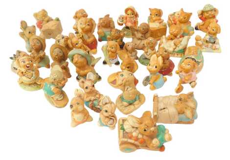 A group of Pendelfin figures, in varying poses. (1 box)