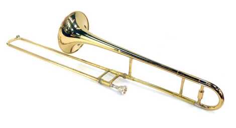 An Elkhart USA brass Blessing Scholastic trombone, in fitted case.