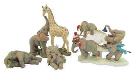 A group of Tuskers figures, to include All Worn Out, Love is a Cuffle, etc., each boxed.