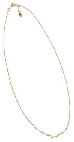 A fancy link neck chain, with bar clasp and heart drop, yellow metal, stamped K10, 1.2g.