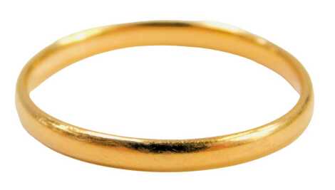 A 22ct gold wedding band, of plain design, ring size Q½, 2.2g.