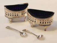 A pair of George III silver salts