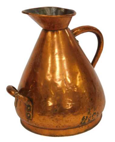 An Anderson Brothers copper four gallon jug, with two handles, 46cm high.