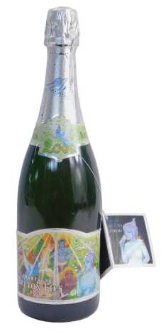 A bottle of champagne, Breton Fils Brut, Cuvee An 2000, with label.