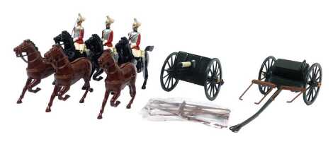 A W Britain lead gun team, Royal Horse Artillery, King's Troop set, 8825, boxed.