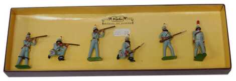 A W Britain lead The 16th County of London The Queen's Westminster toy soldier set, comprising six figures, boxed.