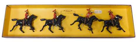 A W Britain lead The Second Lifeguards toys soldier set, comprising four figures on horseback, boxed.