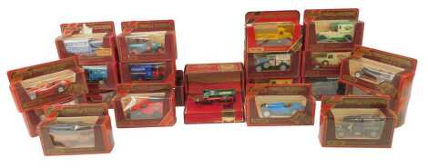 Matchbox Models of Yesteryear, to include 1932 Bugatti Type 51, 1918 Crosley beer lorry, Maserati 250F Light Weight, 1913 Model A Ford van, etc. (1 box)