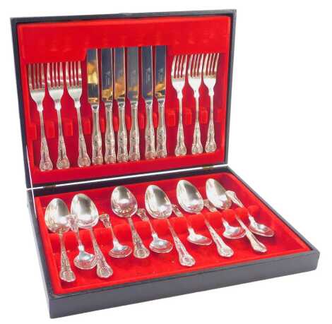 A Viners canteen of Kings pattern plated cutlery set, six place settings, cased.