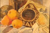 Nancy Cundliffe. Impressionist study of fruit and pottery