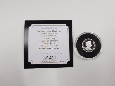 A 50th anniversary of decimalisation silver proof sovereign, with box and packaging. - 2