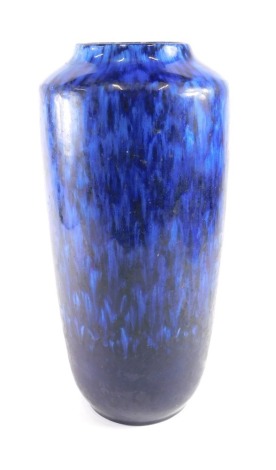 A German Fat Lava mottled blue glazed ceramic vase, 46cm high.