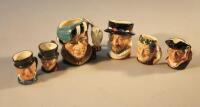 Six miniature Royal Doulton character jugs