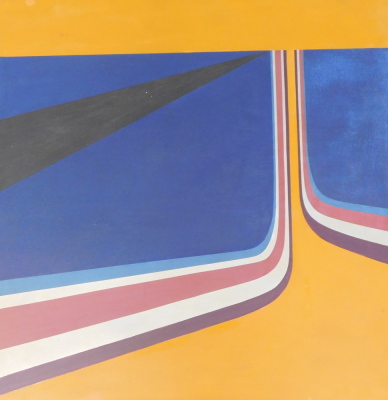 Antonin (Tony) Bartl (1912-1998). Abstract motorway scenes, oil on board, 122cm x 122cm.