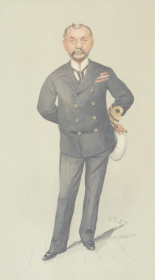 Vanity Fair - Spy. Gunnery, coloured print, 36cm x 21cm.