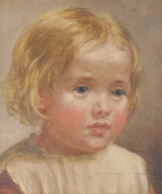 Caroline Alice Millington (1853-1935). Portrait of a Young Girl, oil on board, signed, 17cm x 15.5cm.