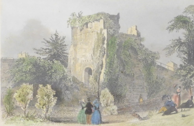 19thC coloured prints, Shelbred Priory, Eastbourne Priory, The Ruins of Farnham Castle (3). - 2