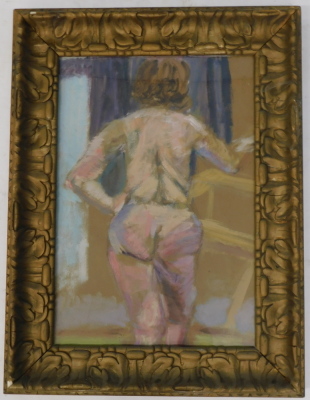 20thC School. Life study, pastel, indistinctly inscribed verso, 55cm x 38cm. - 2