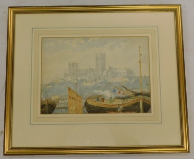 19thC/20thC British School. Lincoln, watercolour, 21cm x 29cm. - 2