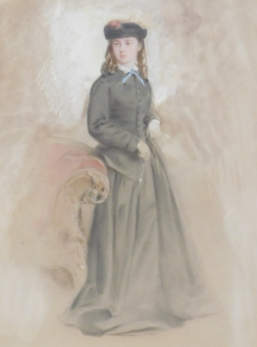 19thC British School. Portrait of a lady, watercolour, 26cm x 20cm. Ornate gilt framed on slip frame.