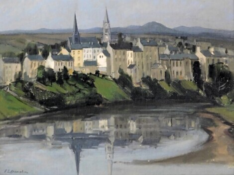 F.L. Crumpton (20thC). Clifden Connemara, oil on board, signed and titled verso, 29cm x 38cm. Artist label verso.