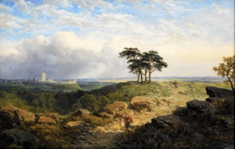 Edmund John Niemann (1813-1876). Richmond Yorks, oil on canvas, signed, dated (18)75, titled on mount, 31cm x 49cm. Label verso V.O.C. Antiques Woodhall Spa Lincolnshire.