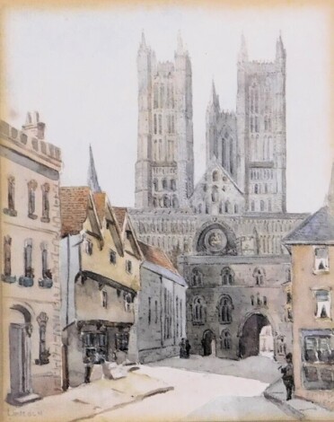 E.M.M. Eaton (19th/20thC). Lincoln, watercolour, signed, titled, and dated 1899, 18cm x 14cm.