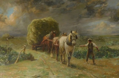 Harry H. Sands (19th/20thC). The Coming Storm, oil on canvas, signed, dated 1900, titled on mount, 64cm x 96.5cm.