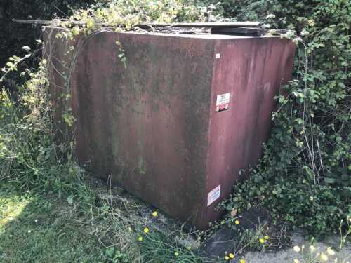 A waste oil tank.