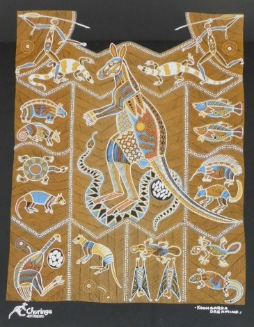 Australian Aboriginal School. Koongarra Dreaming, Churinga silk screen print, 69.5cm x 54cm.