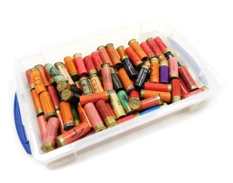 A group of shot gun cartridges, paper cased, including W Carswell, Salle Park Estate, Page-Wood's, Hammond bros, and The Cotswold. (approx 110)