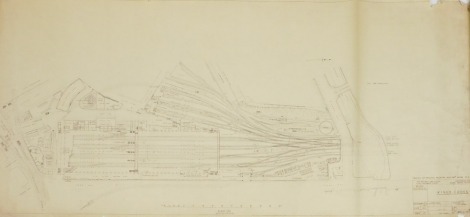 A tracing of the Eastern Region King's Cross Station, from the original negative dated 30.9.43, issued by the Railway Executive Civil Engineers Dept.